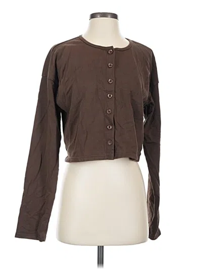 Pre-owned Edikted Long Sleeve Blouse In Brown
