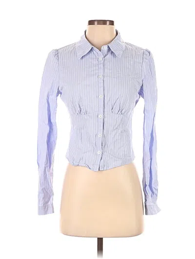 Pre-owned Edikted Long Sleeve Button Down Shirt In Blue