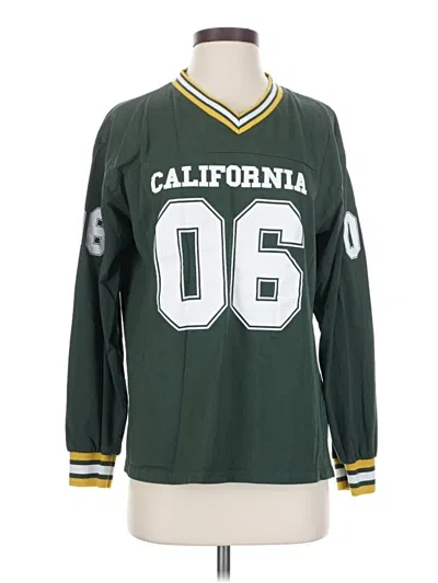 Pre-owned Edikted Long Sleeve Polo Shirt In Green