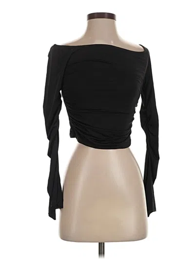Pre-owned Edikted Long Sleeve Top Black Off The Shoulder Neckline Tops