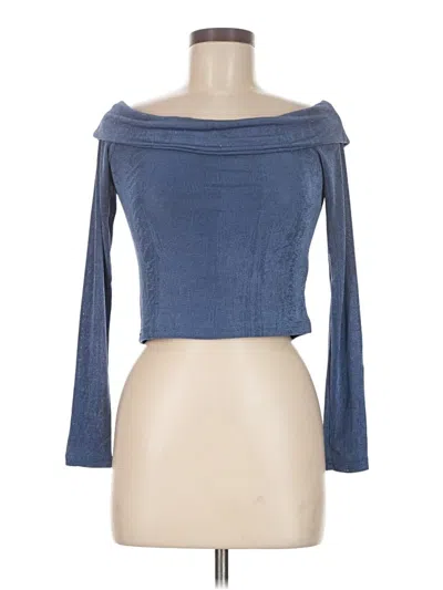 Pre-owned Edikted Long Sleeve Top Blue Boatneck Tops