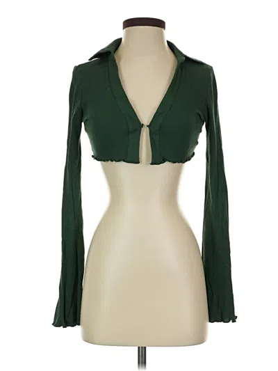 Pre-owned Edikted Long Sleeve Top Green Halter Neckline Tops