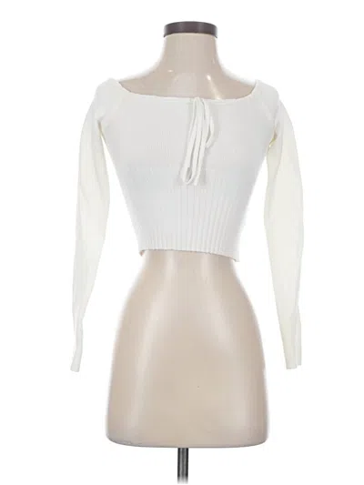 Pre-owned Edikted Long Sleeve Top Ivory Boatneck Tops