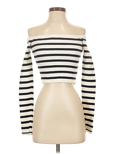 Pre-owned Edikted Long Sleeve Top Ivory Boatneck Tops