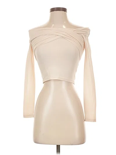 Pre-owned Edikted Long Sleeve Top Ivory One Shoulder Neckline Tops
