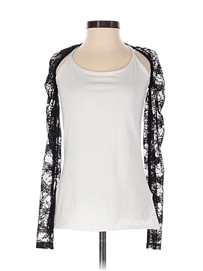 Pre-owned Edikted Long Sleeve Top Silver Scoop Neck Tops