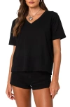 Edikted Loose Fit Stretch T-shirt In Black