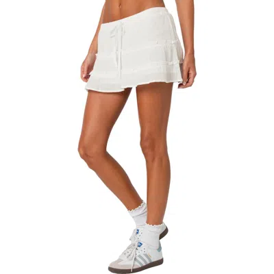 EDIKTED EDIKTED LORA TIERED COTTON DRAWSTRING MINISKIRT