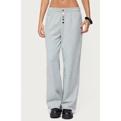 Edikted Lorelle Wide Leg Sweatpants In Gray