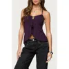 Edikted Lorenna Split Front Halter Top In Purple