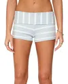 Edikted Lorenza Striped Fold Over Shorts In Blue