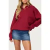 Edikted Lorie Oversize Polo Sweater In Burgundy