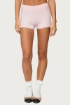 Edikted Lorie Ribbed Knit Shorts In Pink