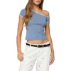 Edikted Lorna Contrast Trim One-shoulder Top