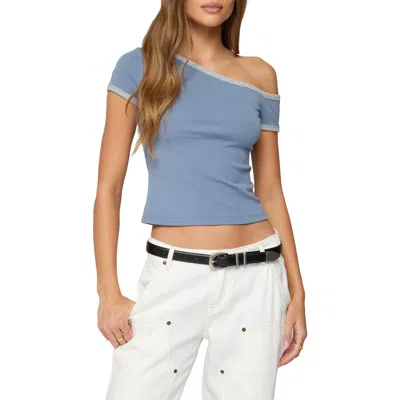 Edikted Lorna Contrast Trim One-shoulder Top