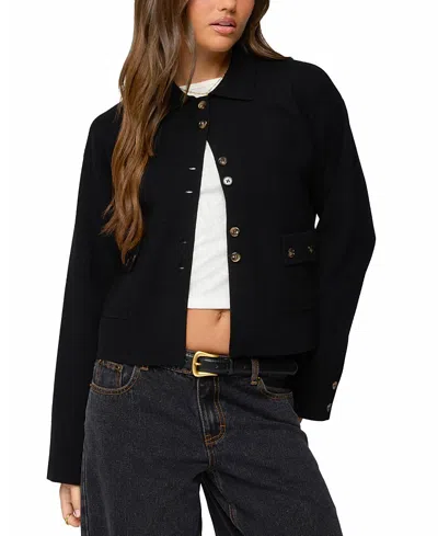 Edikted Lorne Knit Jacket In Black