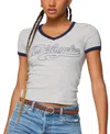 Edikted Los Angeles Cotton Graphic Ringer T-shirt