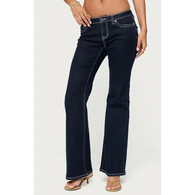 Edikted Louis Low Rise Flare Jeans In Blue
