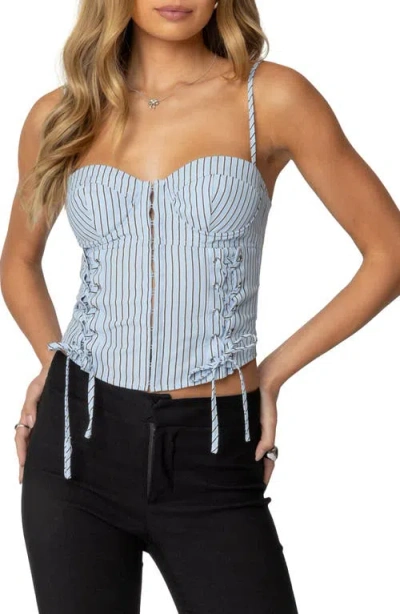 Edikted Louis Pinstripe Camisole In Light-blue