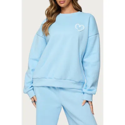 Edikted Love  Oversize Sweatshirt In Blue