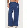 Edikted Wide Leg Sweatpants In Blue