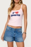 Edikted Love Paris Crop Graphic Camisole In Pink
