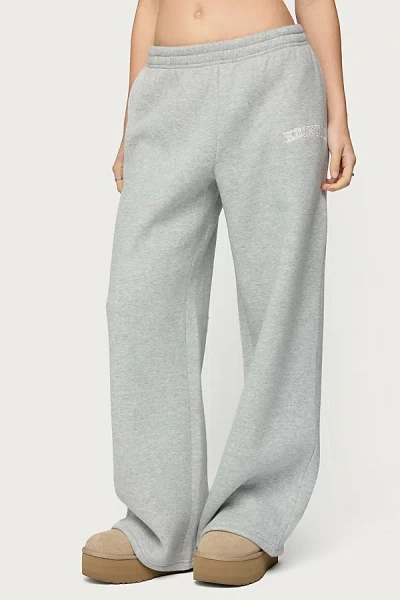Edikted Lover Wide Leg Sweatpants In Gray