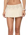 Edikted Lovina Grommet Pleated Mini Skort In Neutral