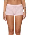 Edikted Lovina Textured Striped Micro Shorts In Pink