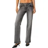 Edikted Low Rise Bootcut Jeans In Dark-gray-washed
