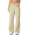Edikted Washed Low Rise Boyfriend Jeans In Tan