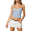 Edikted Lucie Lace Trim Camisole In Light-blue