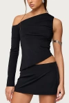 Edikted Lucretia Asymmetric Off The Shoulder Top In Black