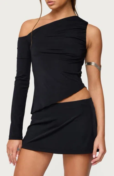 Edikted Lucretia Asymmetric Off The Shoulder Top In Black