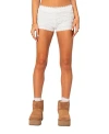 Edikted Lucy Ruffled Lace Shorts In White