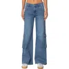 Edikted Lunar Low Rise Cargo Jeans In Blue-washed