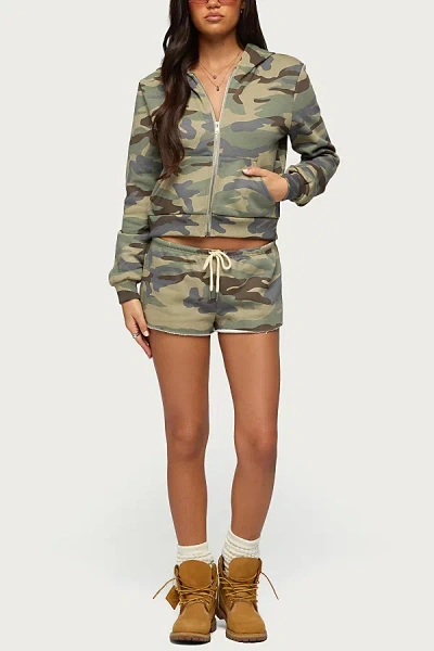 Edikted Lynette Shorts In Olive, Women's At Urban Outfitters In Green