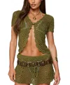 EDIKTED MABELLE CROCHET SPLIT FRONT TOP