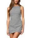 Edikted Macee Gingham Sleeveless Romper In Gray