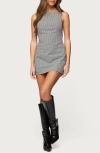 Edikted Macee Gingham Sleeveless Romper In Gray