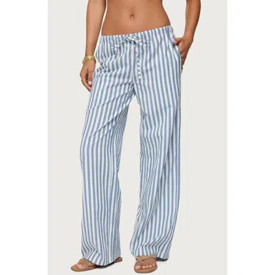 Edikted Macey Striped Pants In Blue