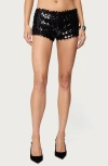 Edikted Macie Sequin Micro Shorts In Black