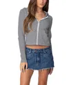 Edikted Madison Stripe Zip Hoodie In Navy And White