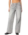 Edikted Magda Low Rise Acid Wash Jeans In Gray Washed