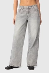Edikted Magda Low Rise Acid Wash Jeans In Gray/washed, Women's At Urban Outfitters