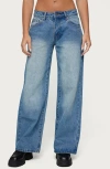 Edikted Magda Low Rise Wide Leg Jeans In Blue