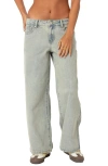 Edikted Magda Low Rise Wide Leg Jeans In Blue