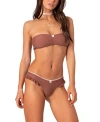 Edikted Maggie Bandeau Bikini Top In Brown