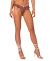 Edikted Maggie Ruffle Bikini Bottoms In Brown
