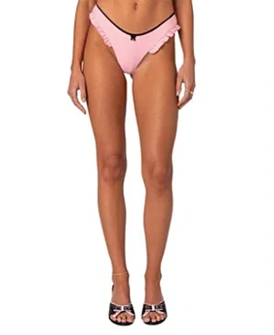Edikted Maggie Ruffled Bikini Bottom In Light Pink